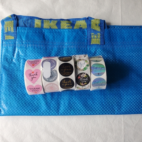 5 rolls Thank You Stickers & Tote NEW - Picture 6 of 6